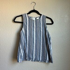 Paper Crane striped linen blend tank